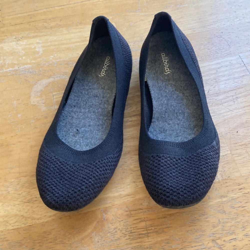 Allbirds black wool ballerina flats